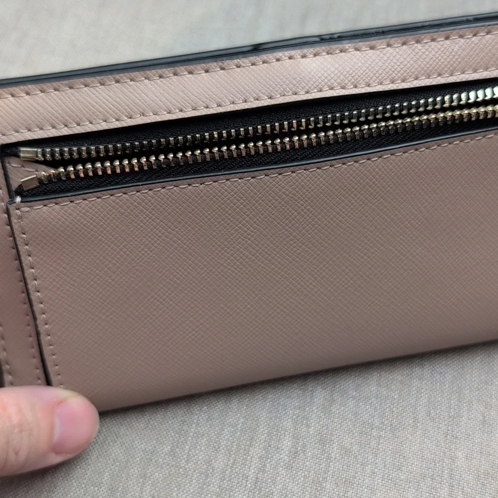 Kate Spade NY Staci Colorblock Large Slim Black, Nude, & Gold Wallet Leather - Picture 10 of 10